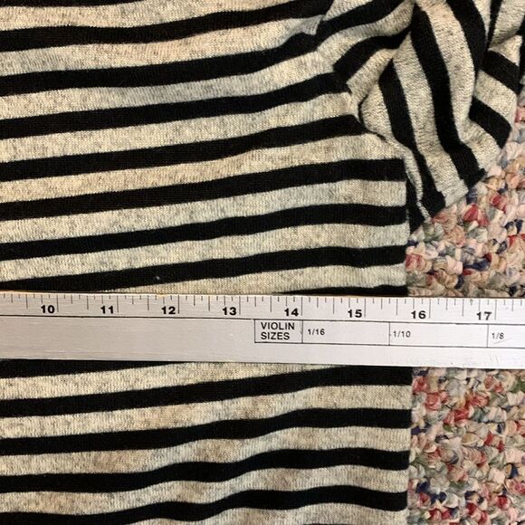 Zara Black Gray Striped Long Sleeve Turtleneck Soft Sweater Top Size S - Picture 6 of 9